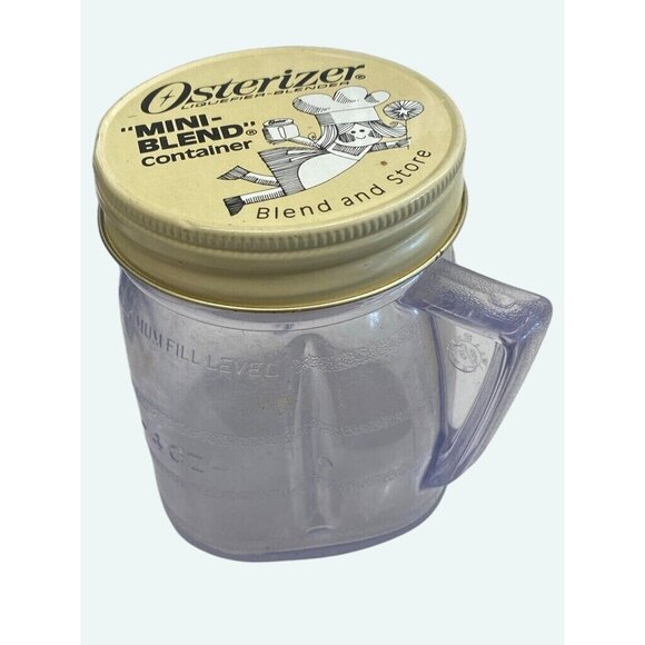 Vintage Osterizer Mini-Blend Blender Jar Container With Lid - 4 Oz Capacity - Bl - Picture 1 of 7